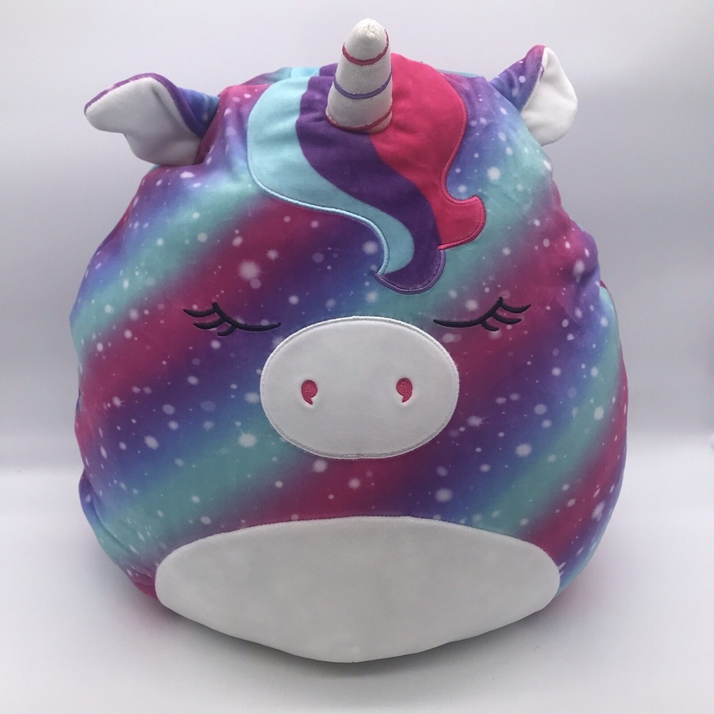 Original Squishmallows KellyToy Kimia the Rainbow Unicorn Pig LARGE 16'' Plush